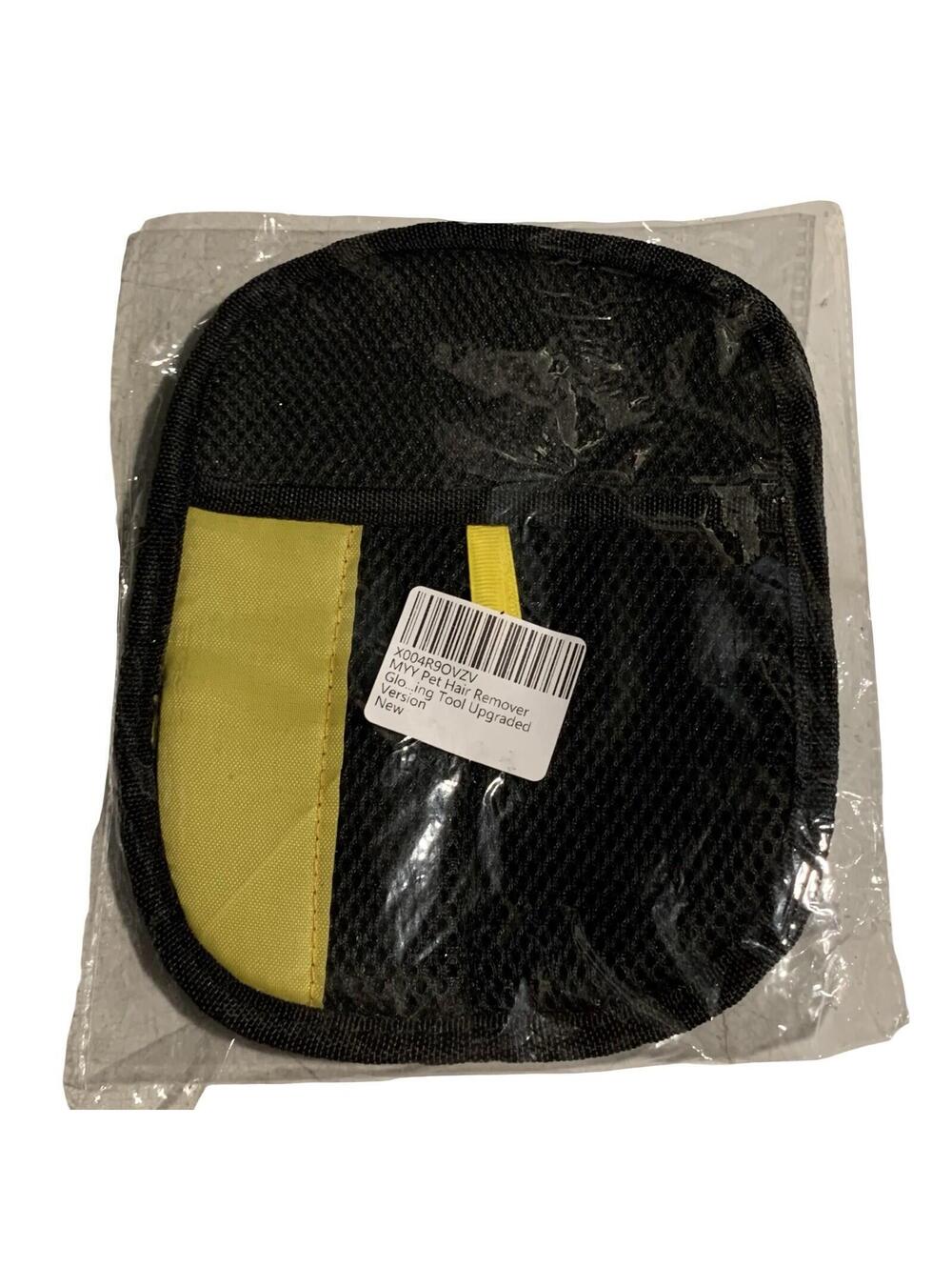 FurZap Pet Hair Remover Grooming Glove Mitt Black Yellow Reusable NEW